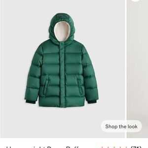 Quince Kids Forest Green Puffer Jacket with Hood